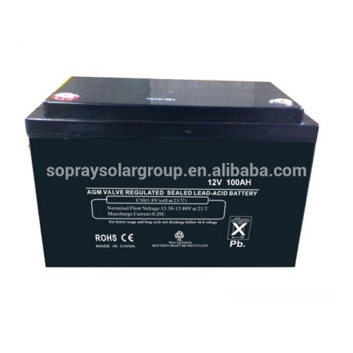 Great power maintain free type deep cycle sealed lead acid 12V100AH solar GEL battery